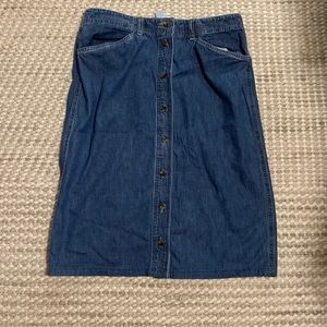 Bogo 50 % off Denim skirt falls just below the knees